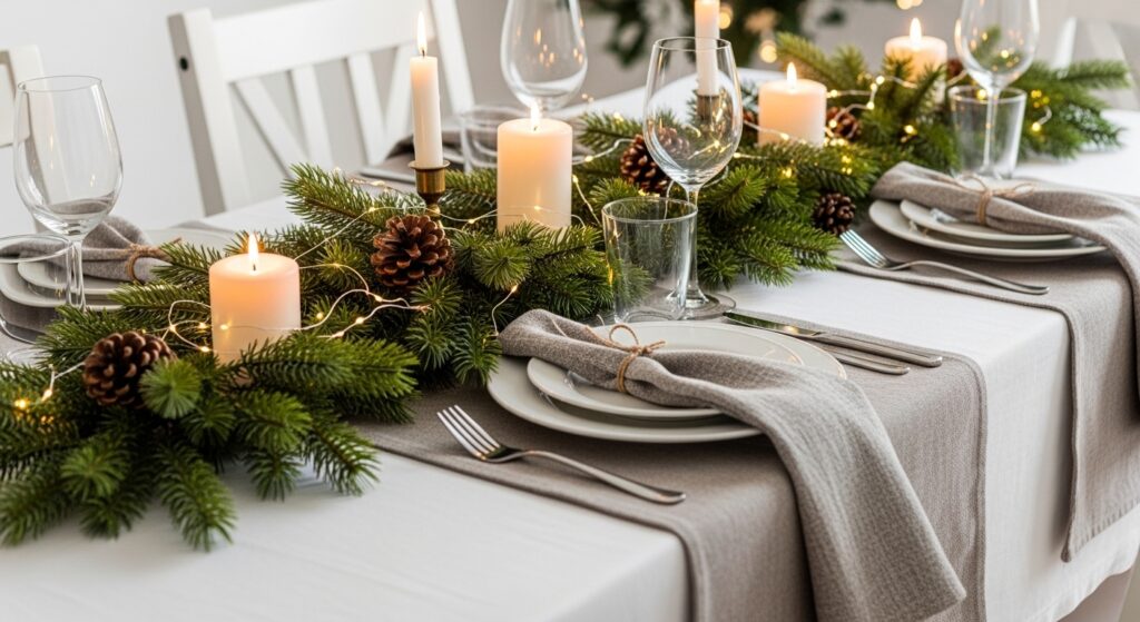 Green garland runner