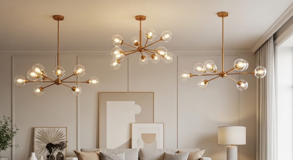 Minimalist chandelier glow