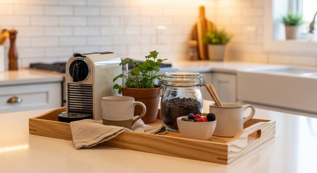 Minimal Wooden Tray Styling