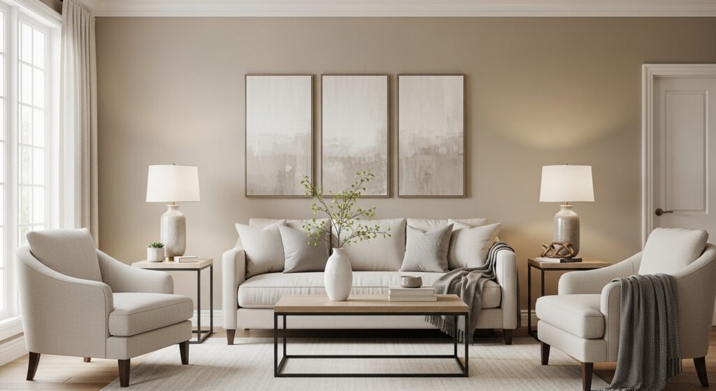 neutral tan living room