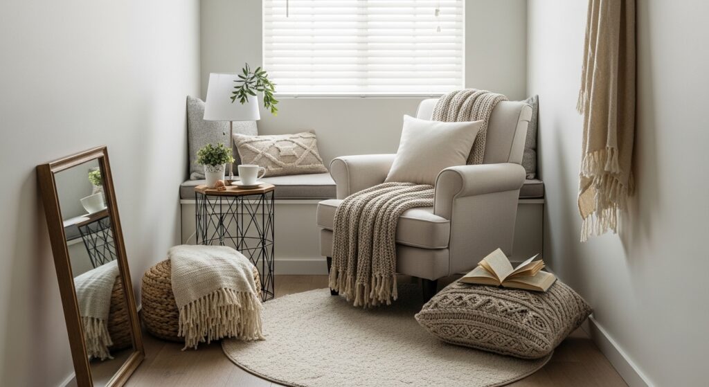 Corner Reading Nook for Cozy Room