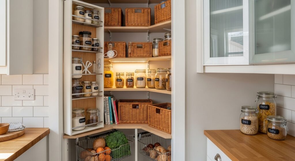 Mini kitchen pantry setup