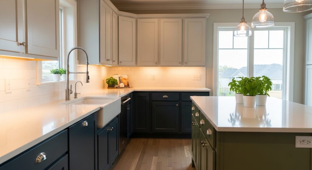Kitchen Cabinet Color With White Countertops