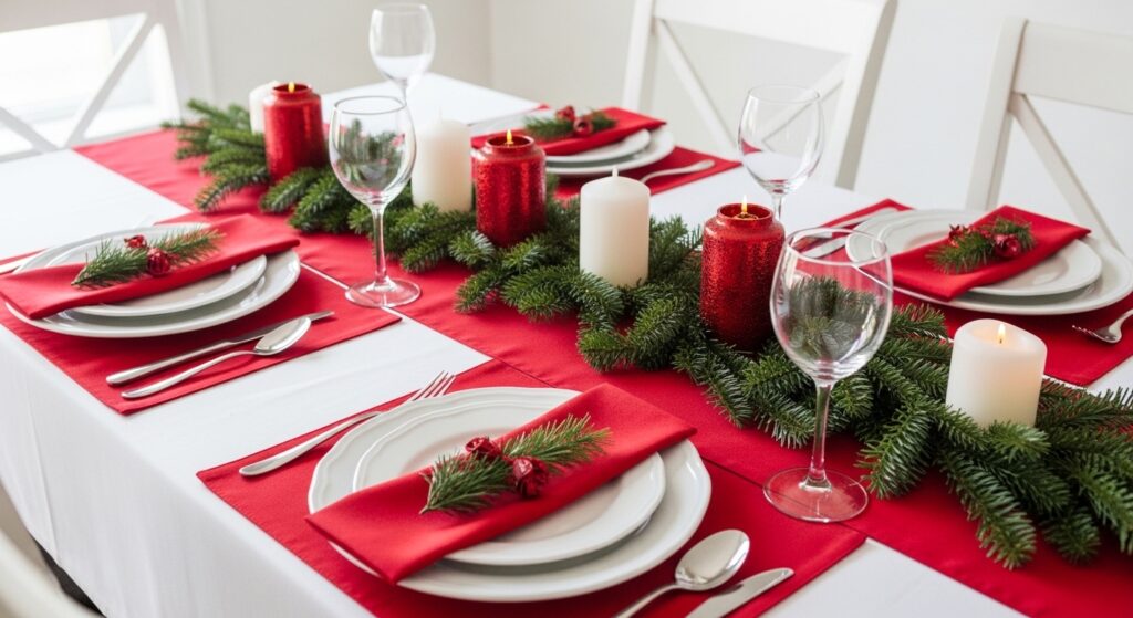 Classic red table setting