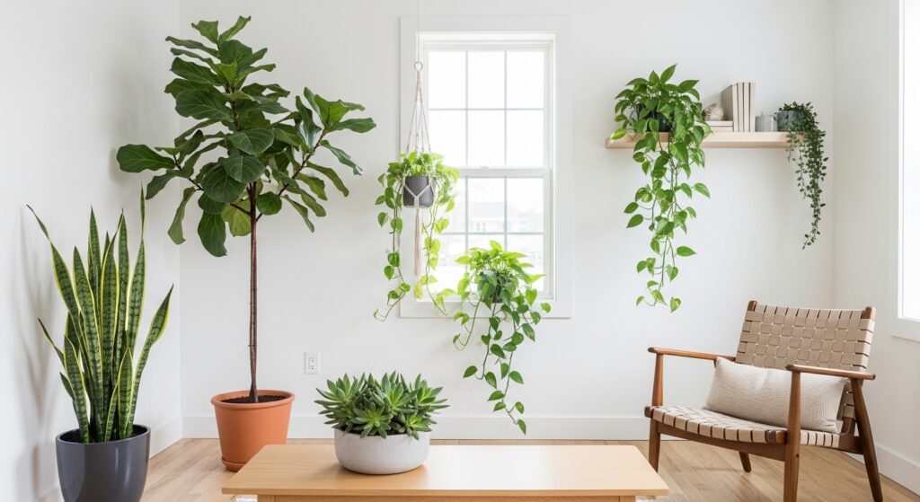 Green Minimalist Living Room