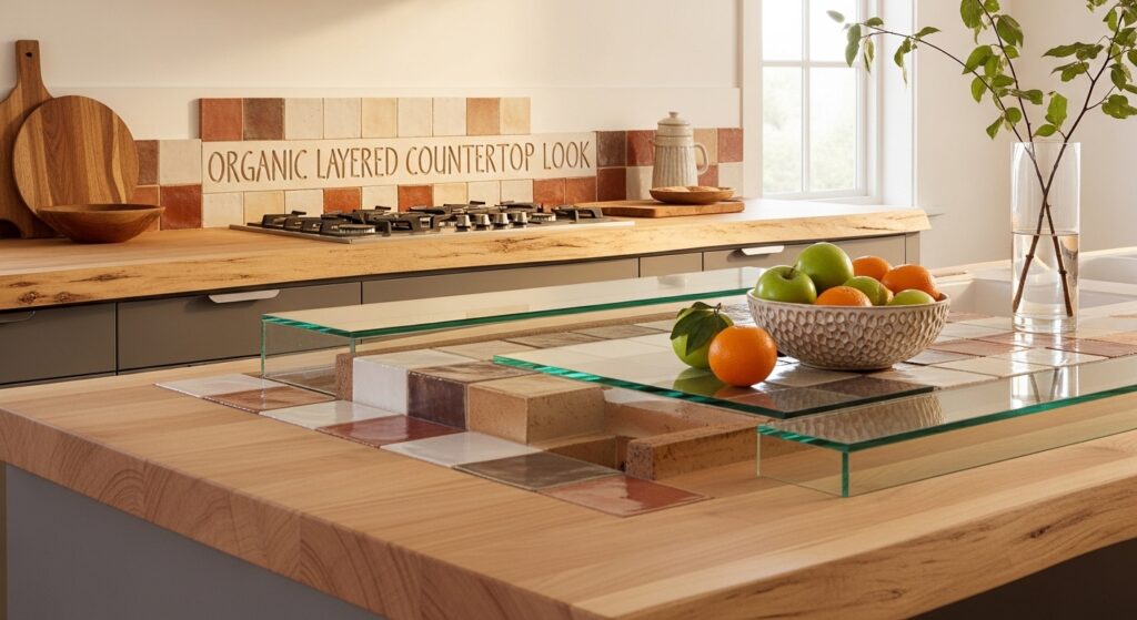 Organic Layered Countertop Look