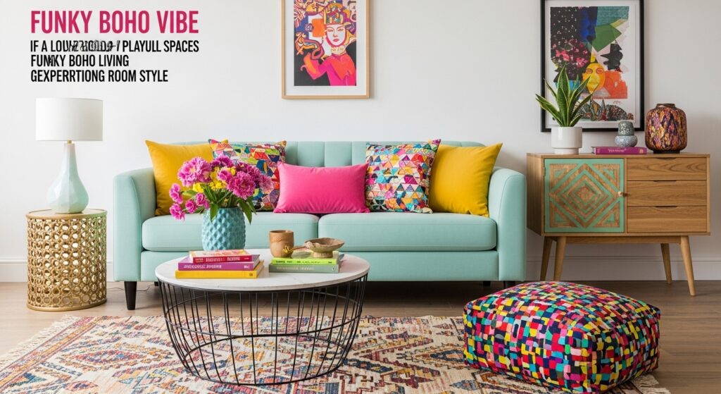 Boho Green Sofa Living Room SetupAnchor Text: Green Sofa FocusA Boho Green Sofa Living Room creates a rich and inviting focal point. Pair your sofa with neutral walls and layered textiles for balance. Add plants and wooden accents to enhance the natural feel. This look works beautifully in both modern and traditional homes. It’s a timeless boho favorite.
[AFFILIATE LINK: indoor decorative plants set]