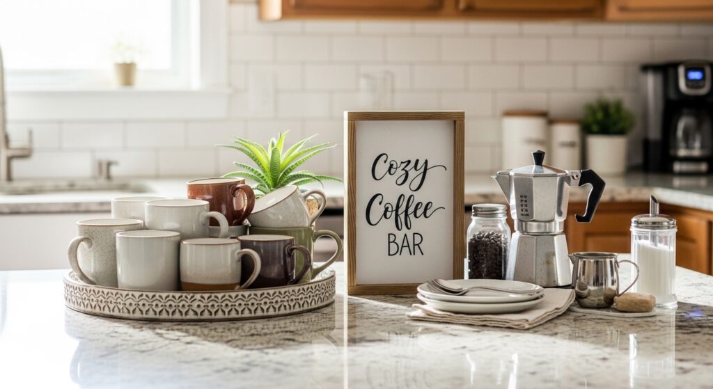 Cozy Coffee Bar Setup