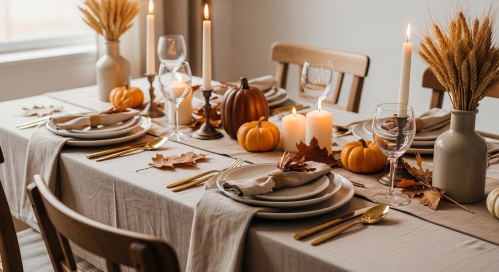 Cozy thanksgiving table