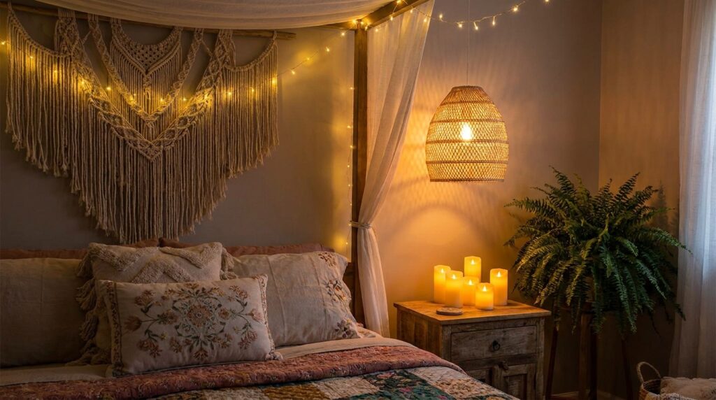Cozy Lighted Bedroom