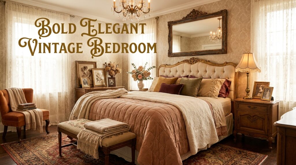 Anchor Text: Bold Elegant Vintage Bedroom