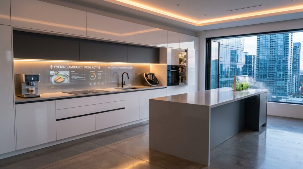 Futuristic sleek kitchen