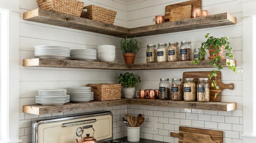 Farmhouse Kitchen Shelves