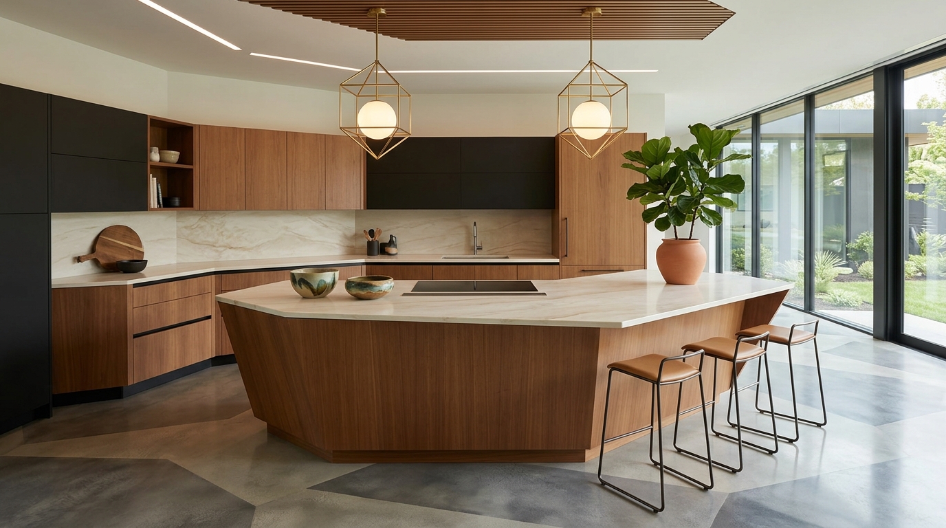 Bold geometric kitchen