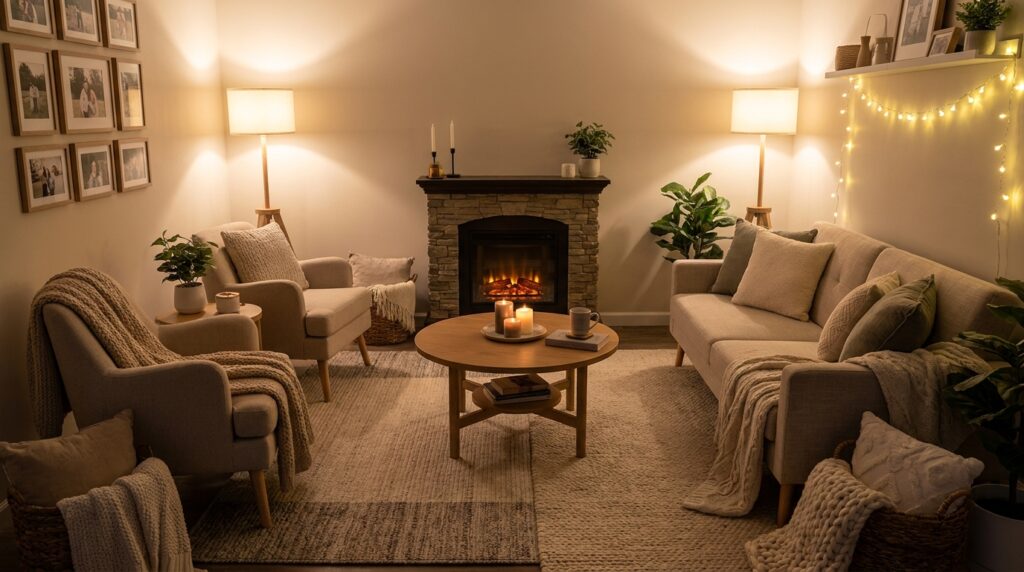 Cozy Fireplace Layout