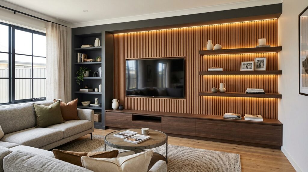 Wood Panel TV Wall
