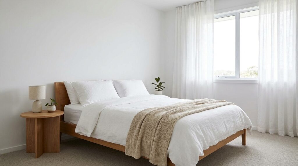 White wall bedroom