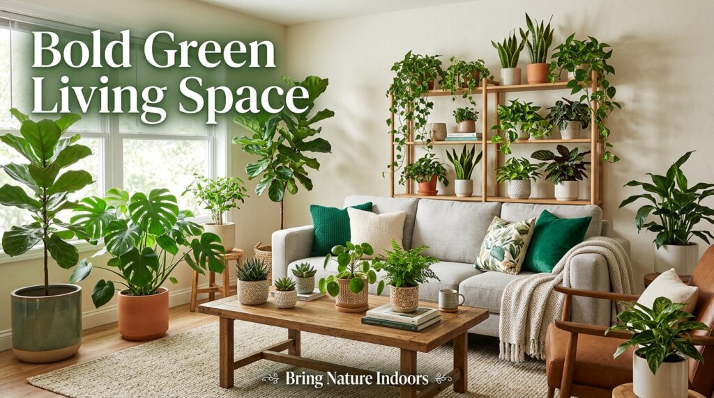 Bold Green Living Space