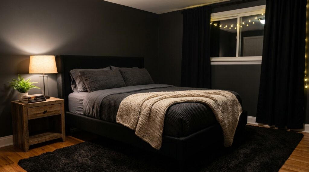 Moody Black Bedroom