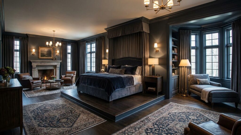 Grand Dark Bedroom