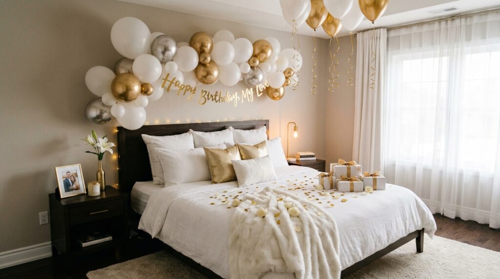 Gold & White Birthday Decor