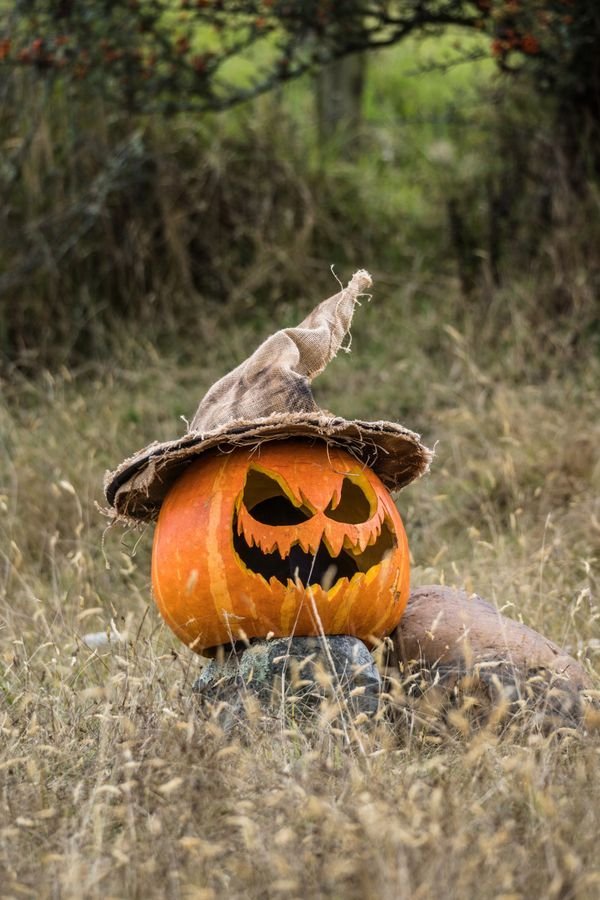 Witch's cauldron with green glowing liquid and dry ice, halloween porch decor ideas